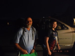 Mon 6-24 It is dark and the cool time for Tucson Ready to get out of the 'dry heat' oven.