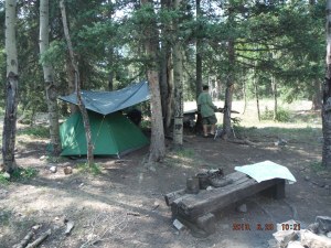 06-28 Morning camp along the train drop off.  