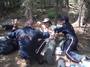 06-30 After a day and night of not being able to stand up with out passing out and passing out when I started to fall asleep we pushed the wilderness rescue button on the Delorme InReach Tracker. Anthony and another person were able to send/receive text messages back and forth to  the inflight Helicopter. They gave my status,  info there was landing area and location.  Anthony really handled this well. 