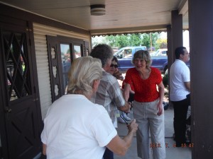 07-04 Nancy Golightly invited us to watch the town parade from her office porch, Anthony and I got to help set up and put away.