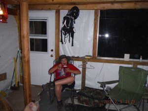07-05 End of another good day - dinner in the tent cabin. No fish for dinner tonight. Good thing we have weeks of freeze dried.