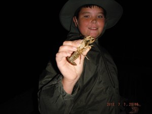 07-07 Well how about that we finally caught something at Nelson lake a crawdad.
