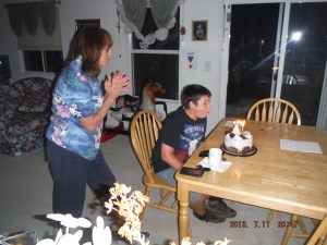 07-11 And then another Birthday cake and had made card from my great sister Shirley