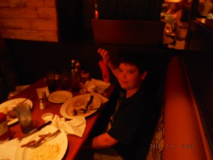 07-11 Steak and Lobster for the 14 year old teenager - What a great grandson. He also has a Great Aunt Shirley too.